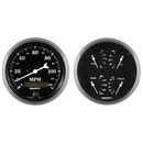 2 PC. Mätar-KIT, 5" QUAD & Hastighetsmätare,, 240-33 Ω, OLD TYME BLACK