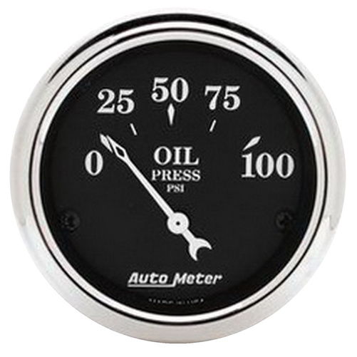 2-1/16" Oljetryck, 0-100 PSI, OLD TYME BLACK