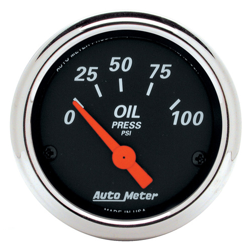 2-1/16" Oljetryck, 0-100 PSI, DESIGNER BLACK