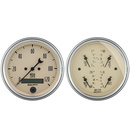 2 PC. Mätar-KIT, 3-3/8" QUAD & Hastighetsmätare,, 240-33 Ω, ANTIQUE BEIGE