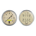 2 PC. Mätar-KIT, 5" QUAD & Hastighetsmätare,, 240-33 Ω, ANTIQUE BEIGE