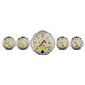 5 PC. Mätar-KIT, 3-1/8" & 2-1/16", ELEC. Hastighetsmätare,, ANTIQUE BEIGE