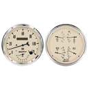 2 PC. Mätar-KIT, 5" QUAD & Varvräknare/SPEEDO, 240-33 Ω, ANTIQUE BEIGE