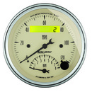 3-3/8" Varvmätare/Hastighetsmätare, COMBO, 8K RPM/120 MPH, ANTIQUE BEIGE