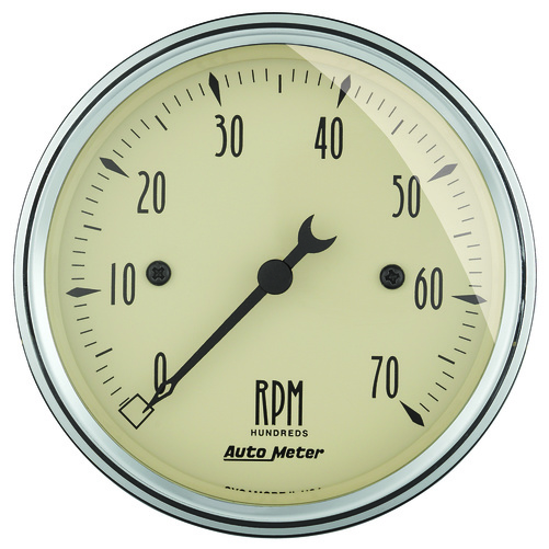 3-1/8" Varvräknare, 0-7,000 RPM, ANTIQUE BEIGE