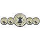 5 PC. Mätar-KIT, 3-3/8" & 2-1/16", ELEC. SPEEDO W/WHEEL ODO, PRESTIGE ANTQ. IVORY