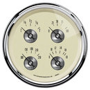 5" Quad Mätare, 100 PSI/100-250 °F/8-18V/0-90 Ω, PRESTIGE ANTIQUE IVORY
