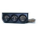 Mätarhållare / Konsol, Oljetryck/Vattentemp/AMP, 2-1/16", 100 PSI/280 °F/60A, BLK DIAL, BLK BZL, AG