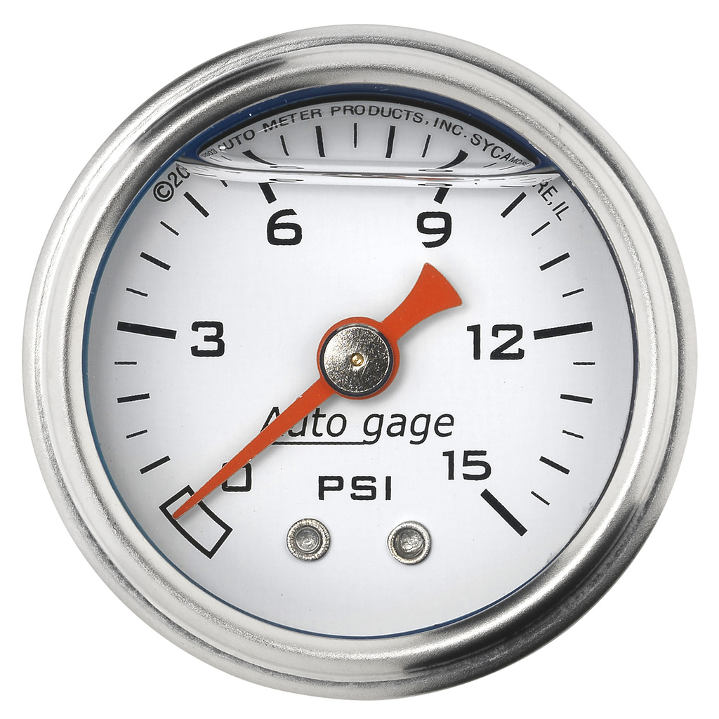 1-1/2" PRESSURE, 0-15 PSI, WHITE