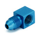 FITTING, ADAPTER, 90 °, 1/8" NPTF FEMALE TO -4AN MALE, ALUMINUM, BLUE ANODIZED