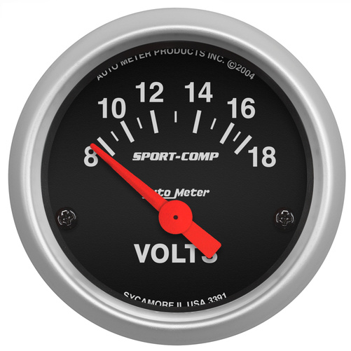 2-1/16" Voltmätare, 8-18V, SPORT-COMP