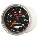 2-1/16" Laddtryck, 0-35 PSI, CHEVY RED BOWTIE, BLACK