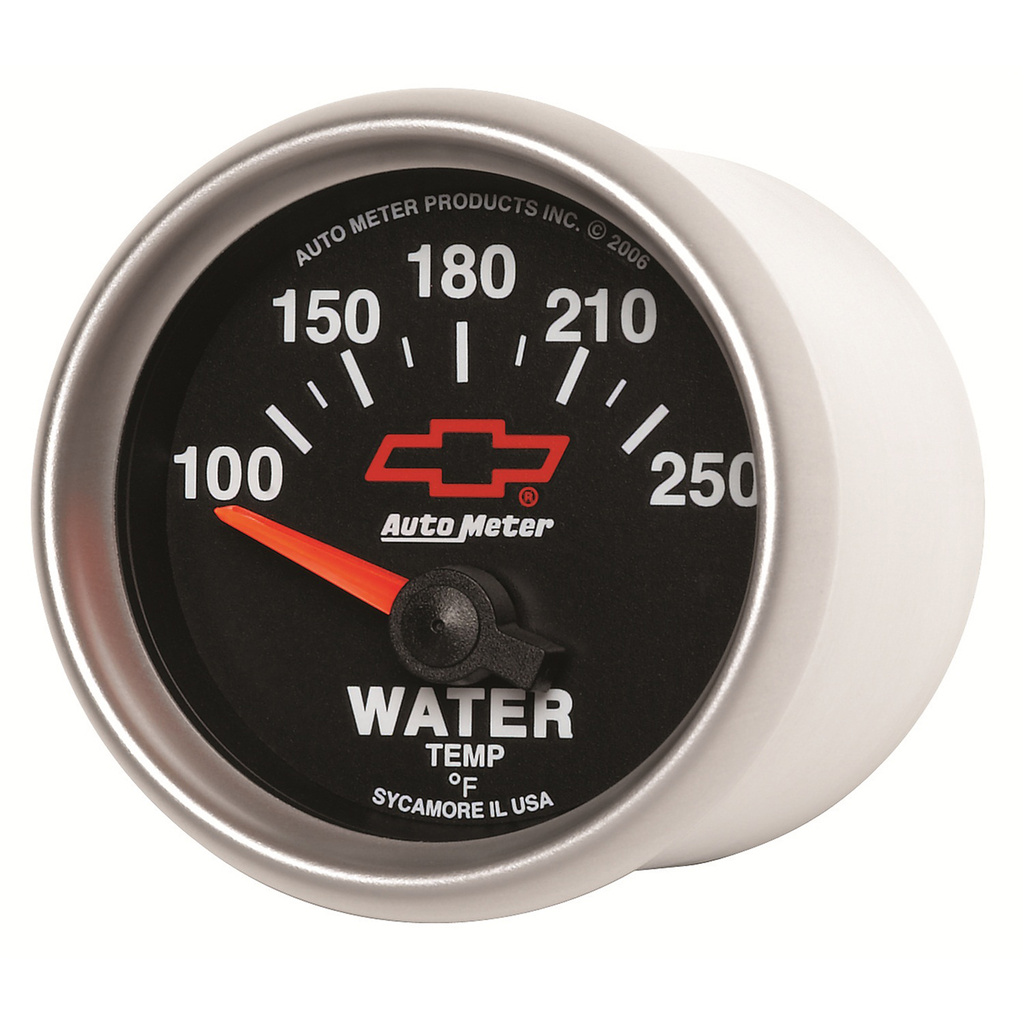 2-1/16" Vattentemperatur, 100-250 °F, CHEVY RED BOWTIE, BLACK
