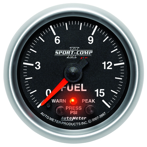 2-1/16" Bränsletryck, 0-15 PSI, SPORT-COMP II