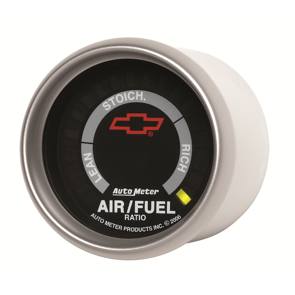 2-1/16" Smalbandslambda AFR, LEAN-RICH, CHEVY RED BOWTIE, BLACK