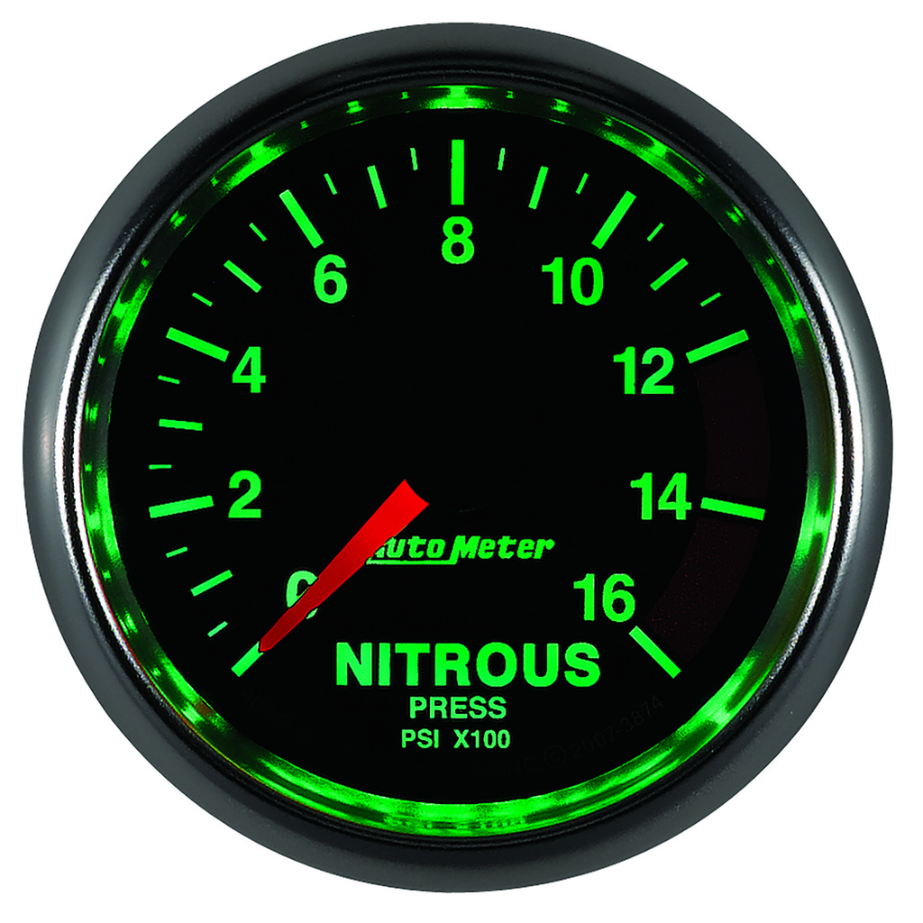2-1/16" Nitro Tryck, 0-1600 PSI, GS