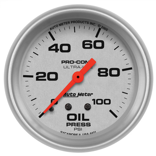 2-5/8" Oljetryck, 0-100 PSI, ULTRA-LITE
