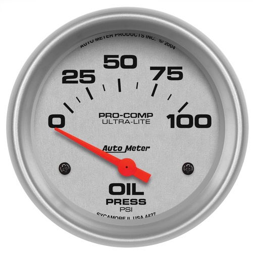 2-5/8" Oljetryck, 0-100 PSI, ULTRA-LITE