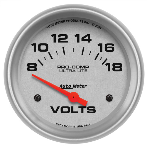 2-5/8" Voltmätare, 8-18V, ULTRA-LITE