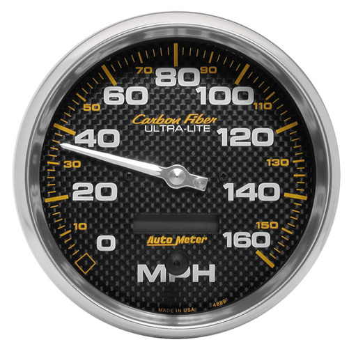 5" Hastighetsmätare,, 0-160 MPH, CARBON FIBER