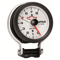 3-3/4" Varvräknare Stativ, 0-8,000 RPM, CHEVY RED BOWTIE, WHITE