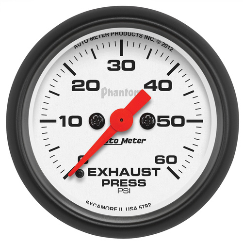2-1/16" Avgastryck, 0-60 PSI, PHANTOM