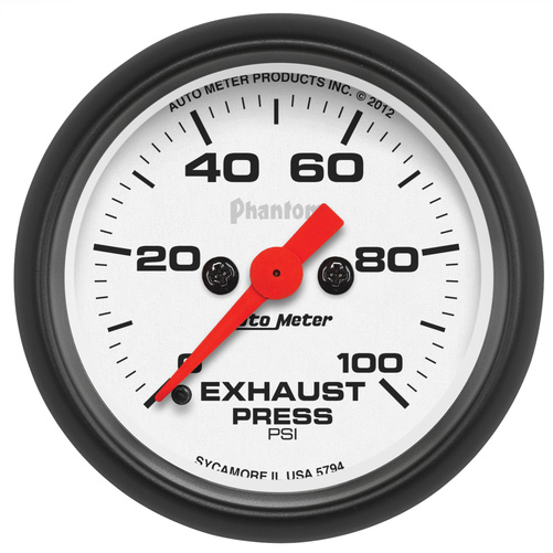 2-1/16" Avgastryck, 0-100 PSI, PHANTOM