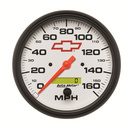 5" Hastighetsmätare,, 0-160 MPH, CHEVY RED BOWTIE, WHITE