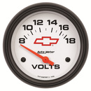 2-5/8" Voltmätare, 8-18V, CHEVY RED BOWTIE, WHITE
