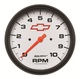 5" Varvräknare, 0-10,000 RPM, CHEVY RED BOWTIE, WHITE