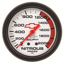 2-5/8" Nitro Tryck, 0-2000 PSI, CHEVY RED BOWTIE, WHITE