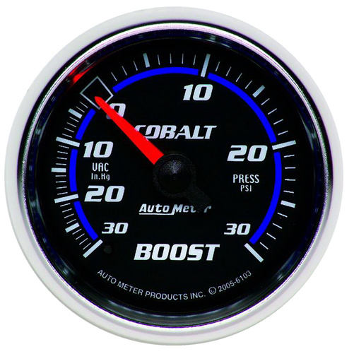 2-1/16" Laddtryck/Vacuum, 30 IN HG/30 PSI, COBALT