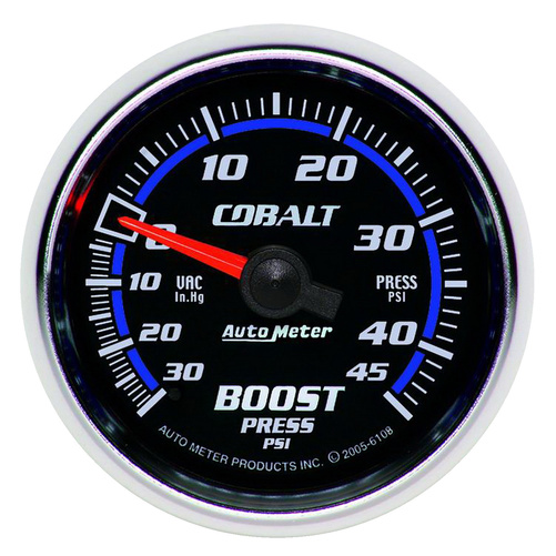 2-1/16" Laddtryck/Vacuum, 30 IN HG/45 PSI, COBALT