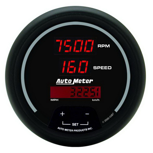 3-3/8" Varvmätare/Hastighetsmätare, COMBO, 10K RPM/260 MPH/260 KM/H, SPORT-COMP DIGITAL