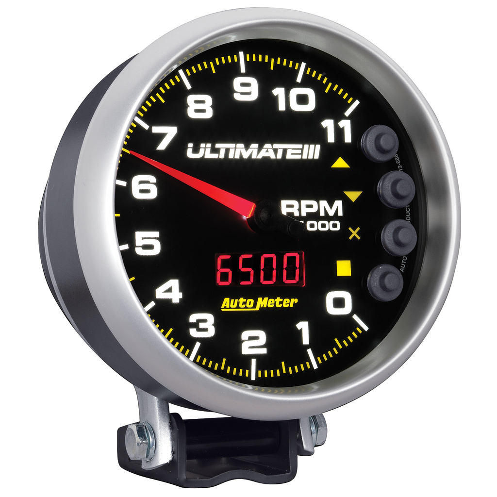 5" Varvräknare, 0-11,000 RPM, PEDESTAL, ULTIMATE III PLAYBACK, BLACK