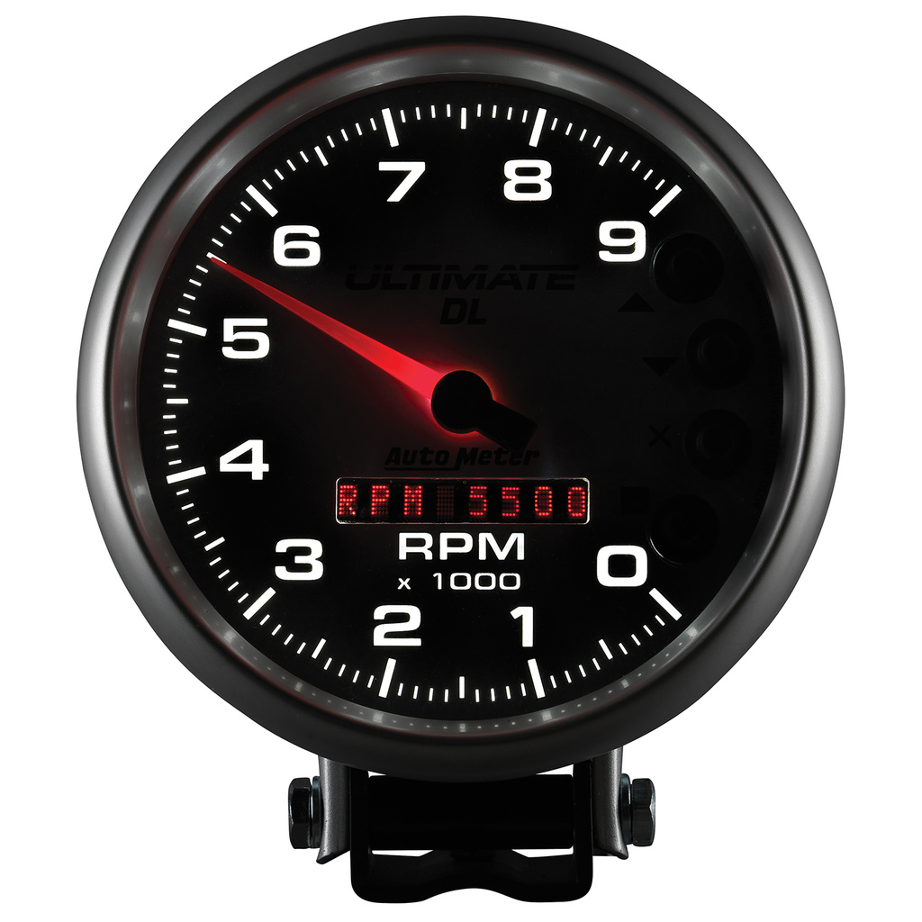 5" Varvräknare, 0-9000 RPM, PEDESTAL, ULTIMATE DL PLAYBACK, SILVER
