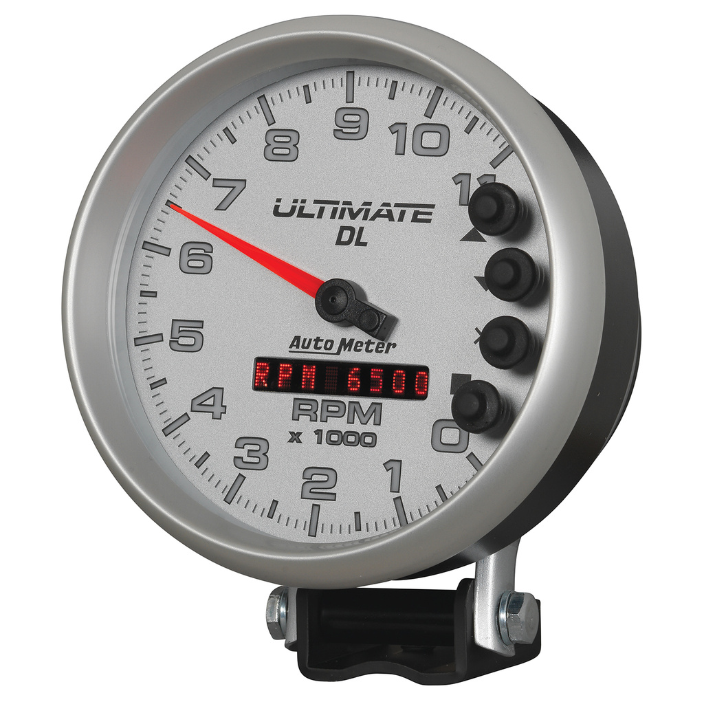 5" Varvräknare, 0-11,000 RPM, PEDESTAL, ULTIMATE DL PLAYBACK, SILVER