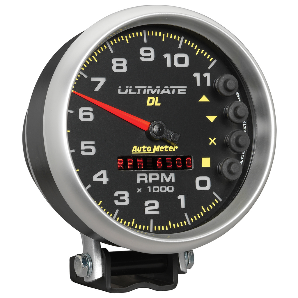 5" Varvräknare, 0-11,000 RPM, PEDESTAL, ULTIMATE DL PLAYBACK, BLACK