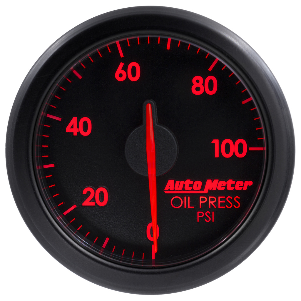 2-1/16" Oljetryck, 0-100 PSI, AIRDRIVE, BLACK