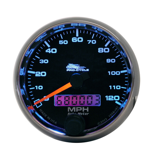 2-5/8" Hastighetsmätare,, 0-120 MPH, BLACK, PRO-CYCLE