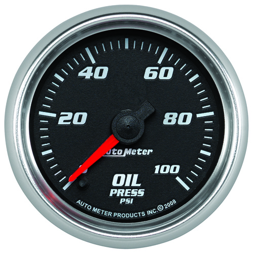 2-1/16" Oljetryck, 0-100 PSI, BLACK, PRO-CYCLE