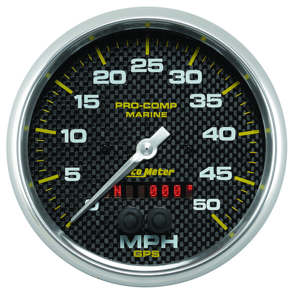 5" GPS Hastighetsmätare,, 0-50 MPH, MARINE CARBON FIBER