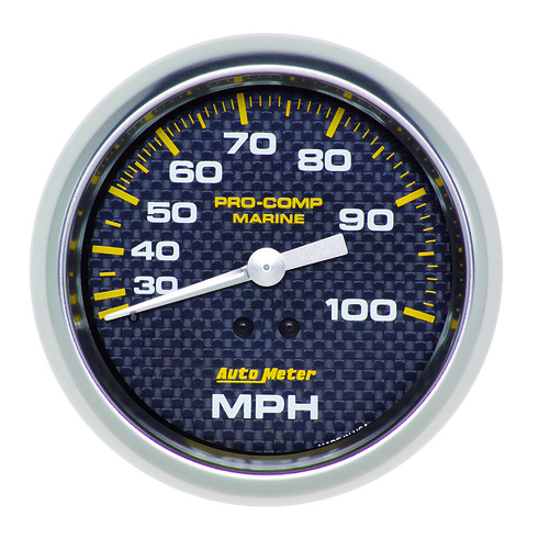 3-3/8" MECHANICAL Hastighetsmätare,, 0-100 MPH, MARINE CARBON FIBER