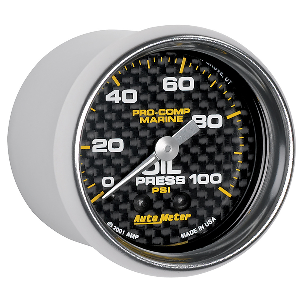 2-1/16" Oljetryck, 0-100 PSI, MARINE CARBON FIBER