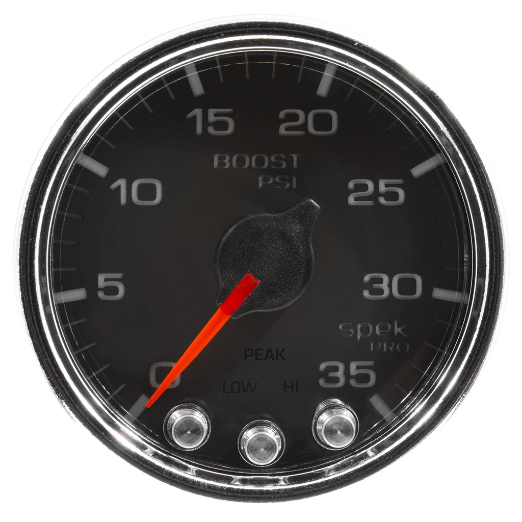 2-1/16" Laddtryck, 0-35 PSI, SPEK-PRO, Svart/Krom