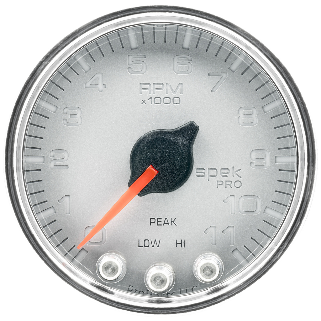 2-1/16" Varvräknare, 0-11,000 RPM, SPEK-PRO, Silver/Krom