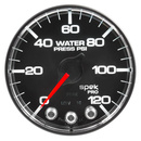 2-1/16" Vattentryck, 0-120 PSI, SPEK-PRO, Svart/Krom