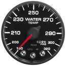 2-1/16" Vattentemperatur, 180-320 °F, SPEK-PRO, Svart/Svart, ECU