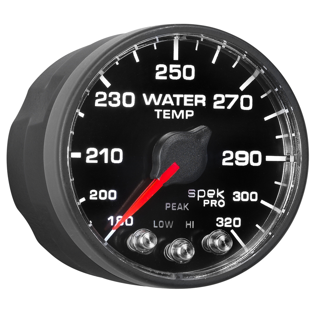 2-1/16" Vattentemperatur, 180-320 °F, SPEK-PRO, Svart/Svart, ECU