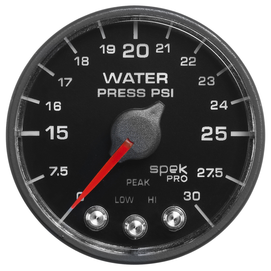 2-1/16" Vattentryck, 0-30 PSI, SPEK-PRO, Svart/Svart, ECU